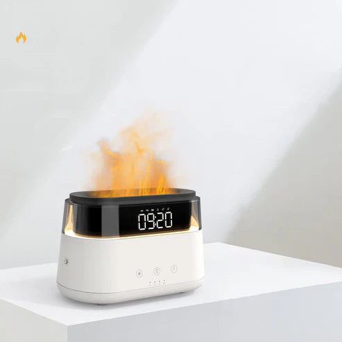 Flame Humidifier With Clock Bedroom